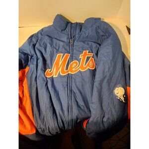 MAJESTIC New York Mets MLB Authentic Full Zip Jacket Coat Blue Size 6XL Mr. Met